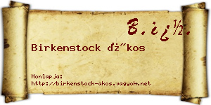 Birkenstock Ákos névjegykártya